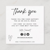 ヴィンテージメディア感謝してい挿入ミニ名刺 スクエア名刺 (正面)