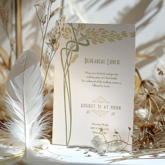 ヴィンテージメニューミニマルアールヌーボー 招待状