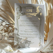 ヴィンテージメニューミニマルアールヌーボー 箔招待状