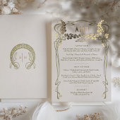 ヴィンテージメニューミニマルアールヌーボー 箔招待状