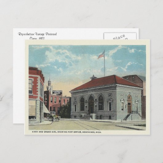 ヴィンテージメノミネミシガン ポストカード (正面/裏面)