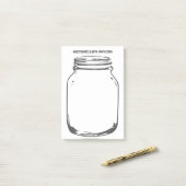 ヴィンテージメパーソナライズされたイソンjar Post-it®に関する注意 ポストイット (デスク上)