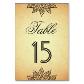 ヴィンテージメフェンディヘナインディアン結婚ズ テーブルナンバー (裏面)