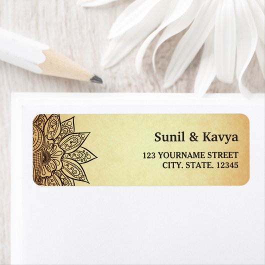 ヴィンテージメフェンディヘナインディアン結婚ズ ラベル (インサイチュ)