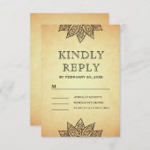 ヴィンテージメフェンディヘナインディアン結婚ズ 出欠カード (正面/裏面)