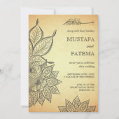 ヴィンテージメフェンディヘナ結婚イスラーム 招待状 (正面)