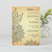 ヴィンテージメフェンディヘナ結婚イスラーム 招待状 (スタンド正面)