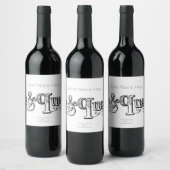 ヴィンテージメモとクエリのタイポグラフ ワインラベル (ボトル)