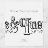 ヴィンテージメモとクエリのタイポグラフ ワインラベル (シングルラベル)