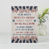 ヴィンテージメモリアルデーバースデーパーティ招待状 招待状 (スタンド正面)