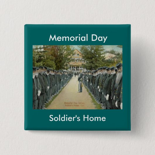 ヴィンテージメモリアルデーレビュー兵士ホーム 缶バッジ (正面)