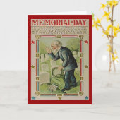 ヴィンテージメモリアルデー落ちた カード (黄色い花)