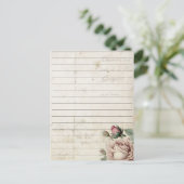 ヴィンテージメモ帳ラインフローラ紙 ポストカード (スタンド正面)