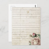 ヴィンテージメモ帳ラインフローラ紙 ポストカード (正面/裏面)