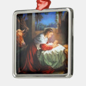 ヴィンテージメリーおよびベビーのイエス・キリストのオーナメント メタルオーナメント (左)