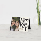 ヴィンテージメリーとク結婚したリスマス結婚写真 案内状 (正面)