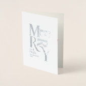 ヴィンテージメリーと明るいカラフルを折り畳んだクリツマス 箔カード (正面)