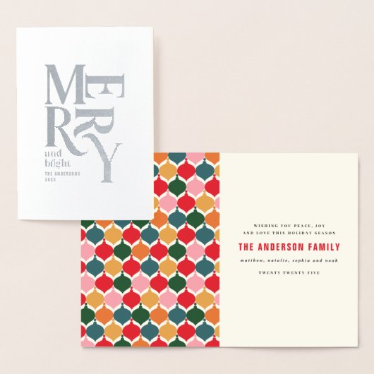 ヴィンテージメリーと明るいカラフルを折り畳んだクリツマス 箔カード (ディスプレー)