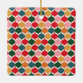 ヴィンテージメリーと明るいカラフルクリスマス セラミックオーナメント (裏面)