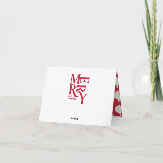 ヴィンテージメリーと結婚したクリスマス結婚写真 案内状 (裏面)