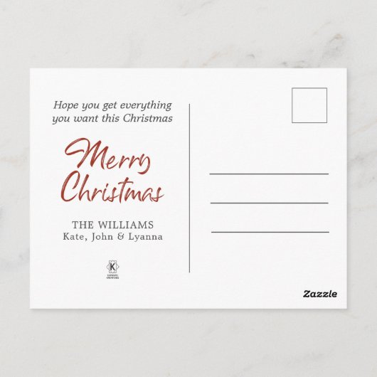 ヴィンテージメリーとBright Santa Christmasはがき ポストカード (裏面)