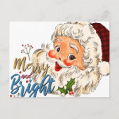 ヴィンテージメリーとBright Santa Christmasはがき ポストカード (正面)