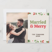 ヴィンテージメリーの新婚ク感謝していリスマス シーズンカード (正面)