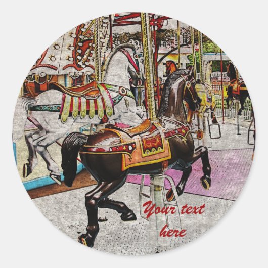 ヴィンテージメリーを回す馬 ラウンドシール (正面)