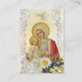 ヴィンテージメリーイエズメモリアレ祈りの言葉ホリーカード プレイスカード (正面)