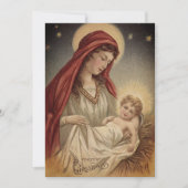 ヴィンテージメリーウィズベビーイエスカスタムクリスマス シーズンカード (正面)