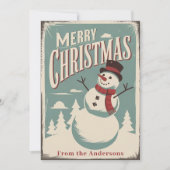 ヴィンテージメリークリスカスタムマスフラットホリデーカード シーズンカード (正面)