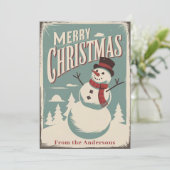 ヴィンテージメリークリスカスタムマスフラットホリデーカード シーズンカード (スタンド正面)