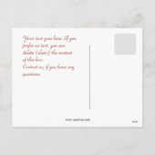 ヴィンテージメリークリスマスと平和 シーズンポストカード (裏面)