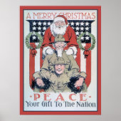 ヴィンテージメリークリスマスと平和 ポスター (正面)