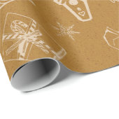 ヴィンテージメリークリスマスのおもちゃハンドドロー ラッピングペーパー (ロールコーナー)