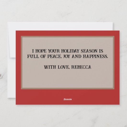 ヴィンテージメリークリスマスの男の子ポストマンが氷の上を滑る シーズンカード (裏面)