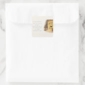 ヴィンテージメリークリスマスの詩の犬と暖炉 スクエアシール (バッグ)