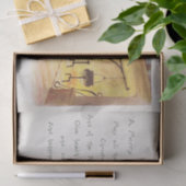 ヴィンテージメリークリスマスの詩の犬と暖炉 薄葉紙 (ギフト)