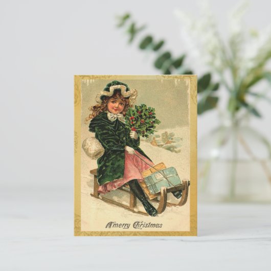 ヴィンテージメリークリスマスはがき シーズンポストカード (スタンド正面)