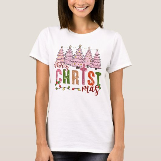 ヴィンテージメリークリスマスイエズスフェイスクリスチャン Tシャツ (正面)