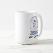 ヴィンテージメリークリスマスエンジェルきらめくスグローブ コーヒーマグカップ (正面右)