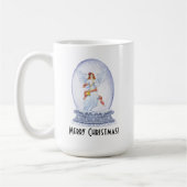 ヴィンテージメリークリスマスエンジェルきらめくスグローブ コーヒーマグカップ (左)