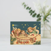 ヴィンテージメリークリスマスエンジェルズポストカード シーズンポストカード (スタンド正面)