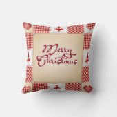 ヴィンテージメリークリスマスオーナメントパターン クッション (裏面)
