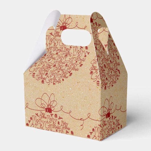 ヴィンテージメリークリスマスオーナメントパターン フェイバーボックス (正面サイド)