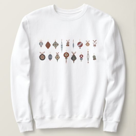 ヴィンテージメリークリスマスオーナメント スウェットシャツ (デザイン正面)