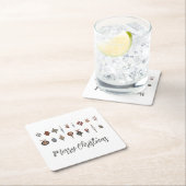 ヴィンテージメリークリスマスオーナメント スクエアペーパーコースター (インサイチュ)