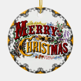 ヴィンテージメリークリスマスオーナメント セラミックオーナメント
