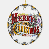ヴィンテージメリークリスマスオーナメント セラミックオーナメント (左)