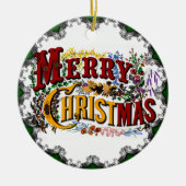ヴィンテージメリークリスマスオーナメント セラミックオーナメント (正面)